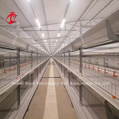 Un tipo di gabbia per polli da pollo e una fattoria per pollame