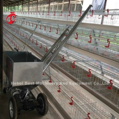 Lavoro d'alimentazione del carretto del pollo automatico per la gabbia Doris Shi del pollo file di 4 o di 3 file