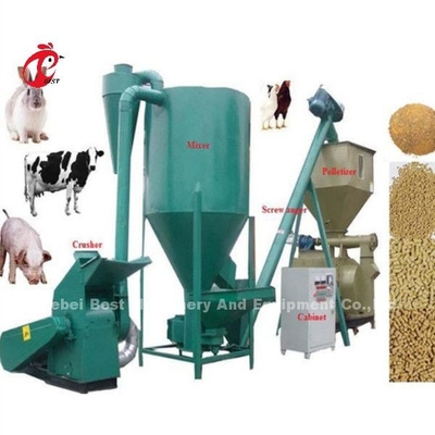 Macchina del cilindro preriscaldatore del martello con il frantoio e miscelatore per il Ada della fattoria degli animali 220V 6KW