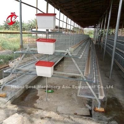 La Cina ha importato la gabbia in batteria rivestita ISO9001, porta del pollo del sistema 4 della gabbia del pollo di strato sabbiosa