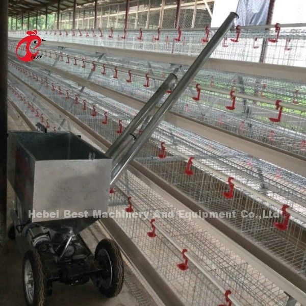 Lavoro d'alimentazione del carretto del pollo automatico per la gabbia Doris Shi del pollo file di 4 o di 3 file
